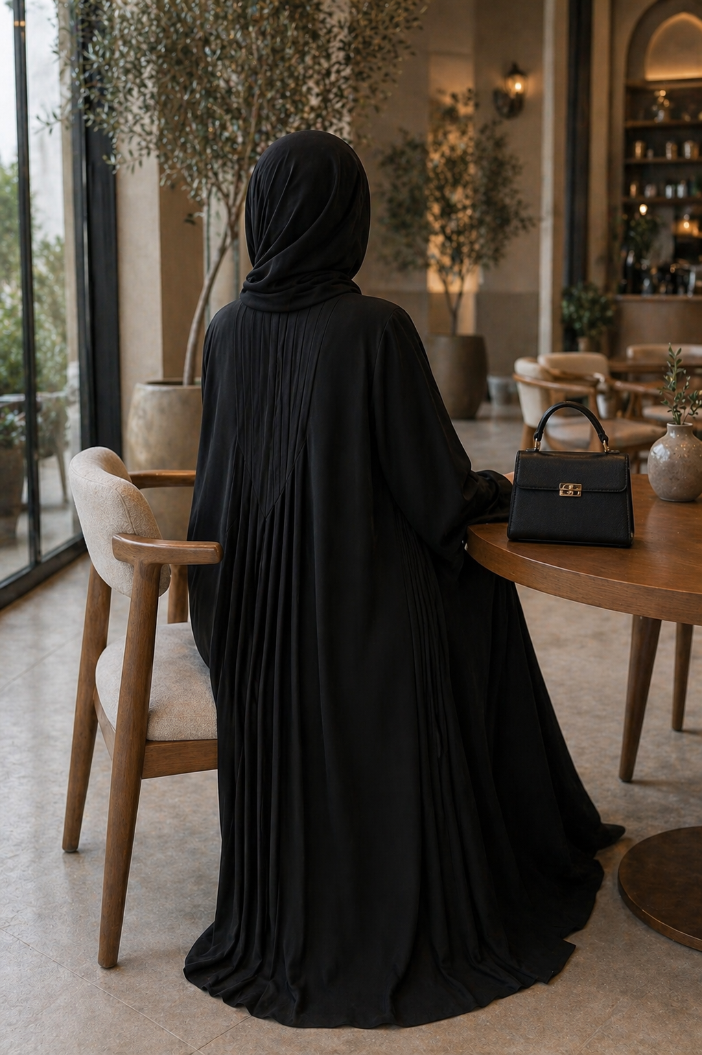Pleated Detail Abaya