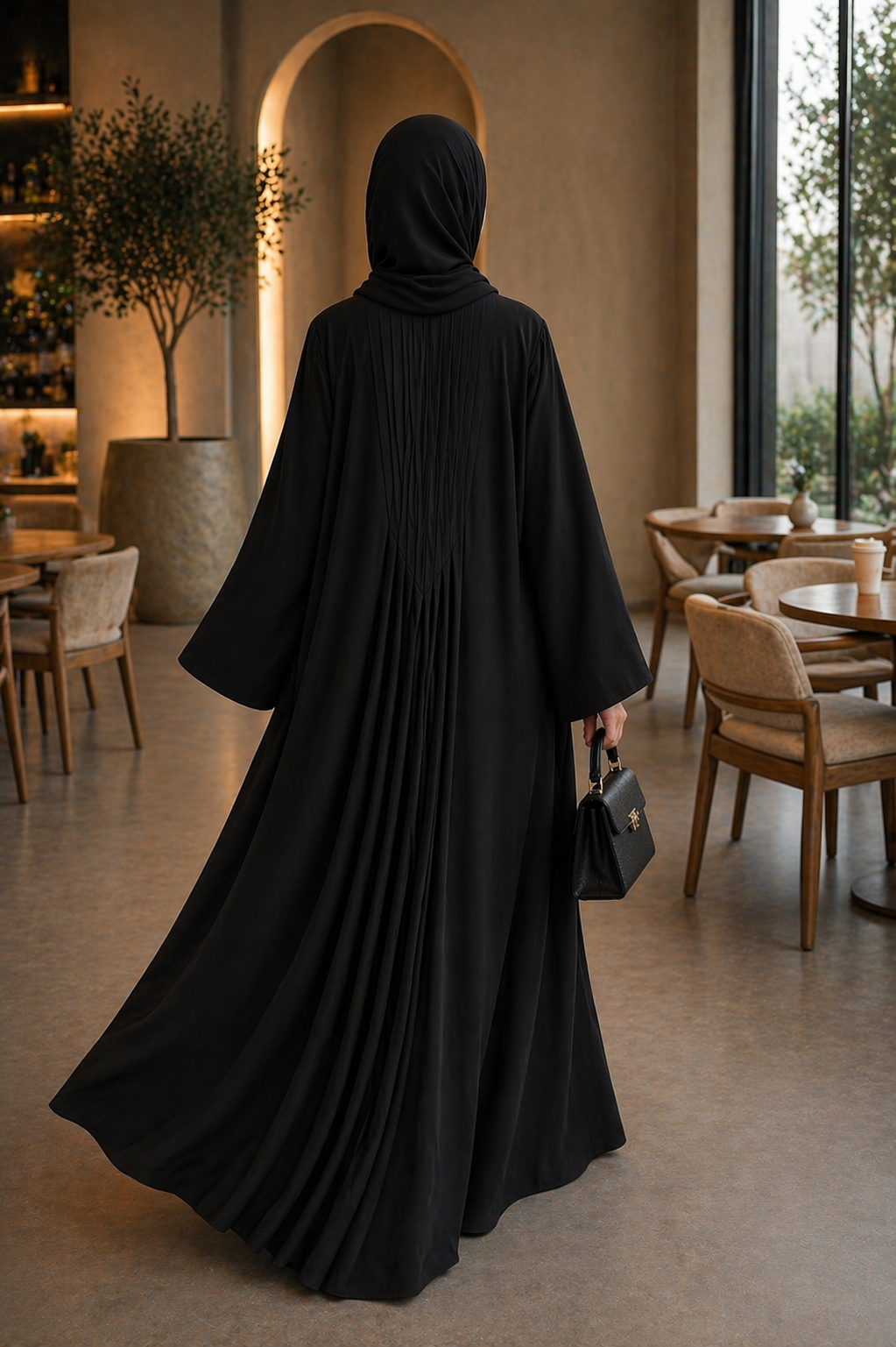 Pleated Detail Abaya